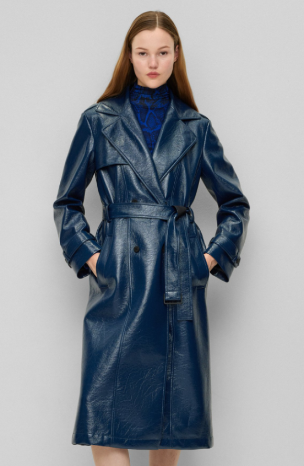 Trench Coat Berbahan Kulit